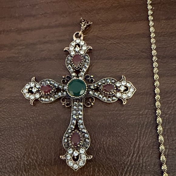 Necklace with Multiple Pendants Crosses - Picture 2 of 5